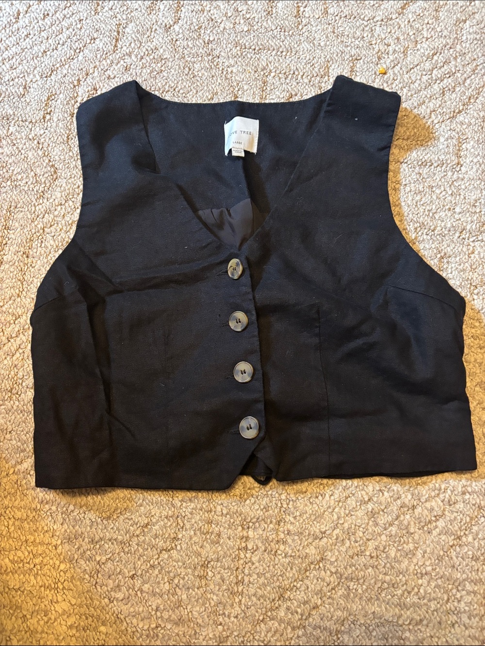 Love Tree Black Sleeveless Vest